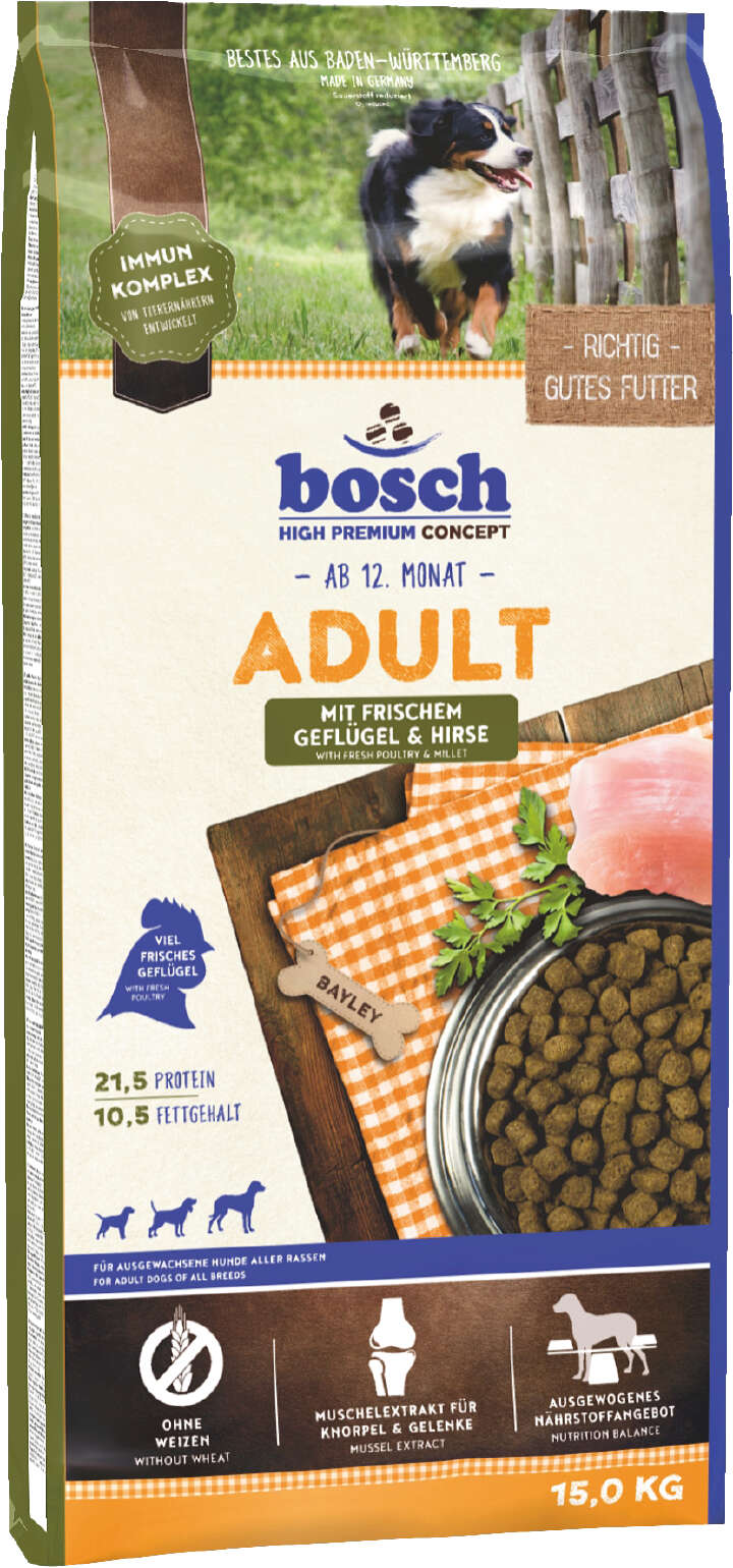 bosch Hunde-Trockenfutter Adult Geflügel & Hirse
